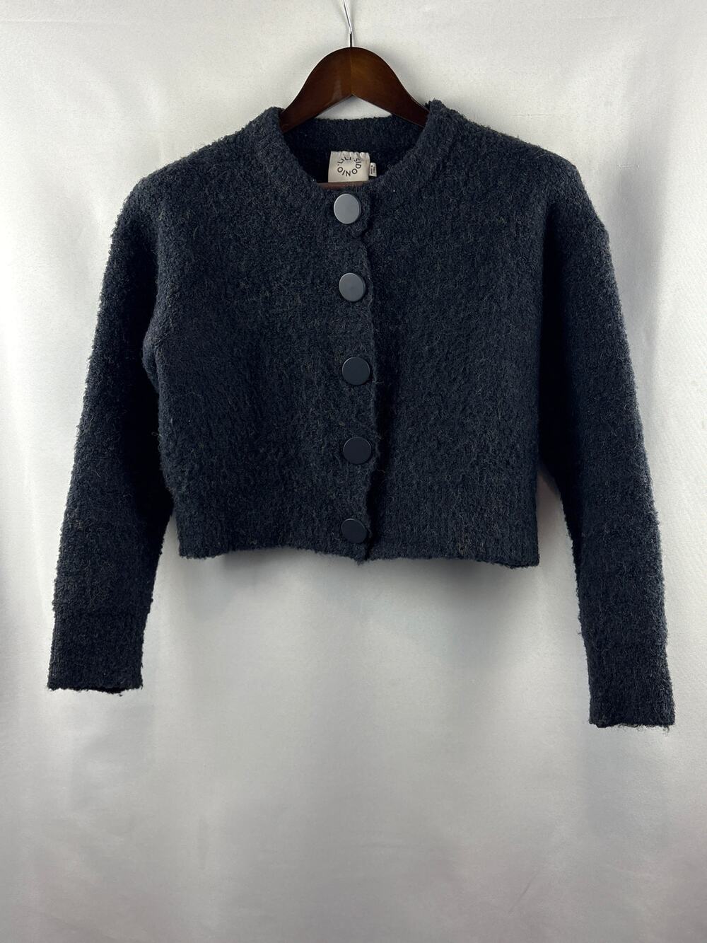 Women’s Lili Sidonio Medium Black Knit Cropped Cardigan